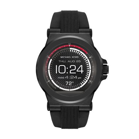 michael kors smartwatch black|michael kors black silicone watch.